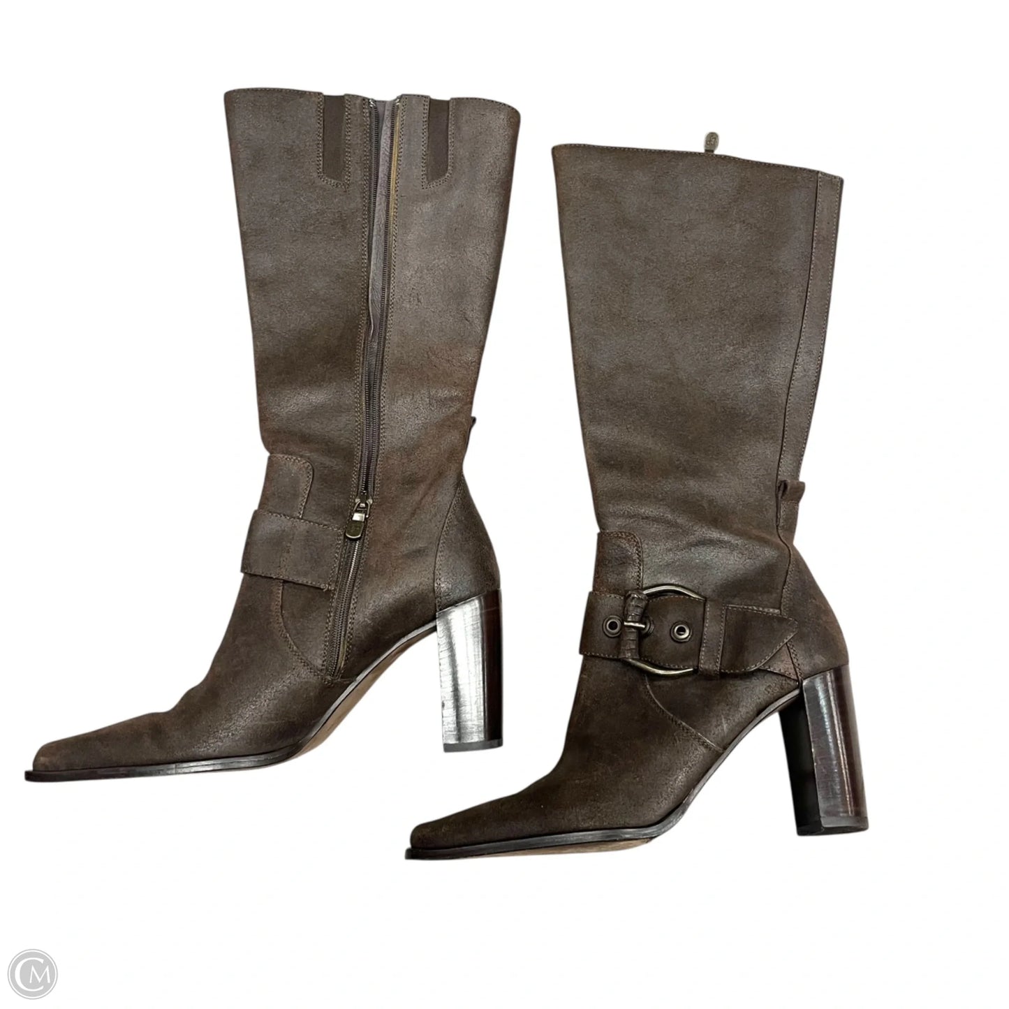 Boots Knee Heels By Donald Pliner In Brown, Size: 9