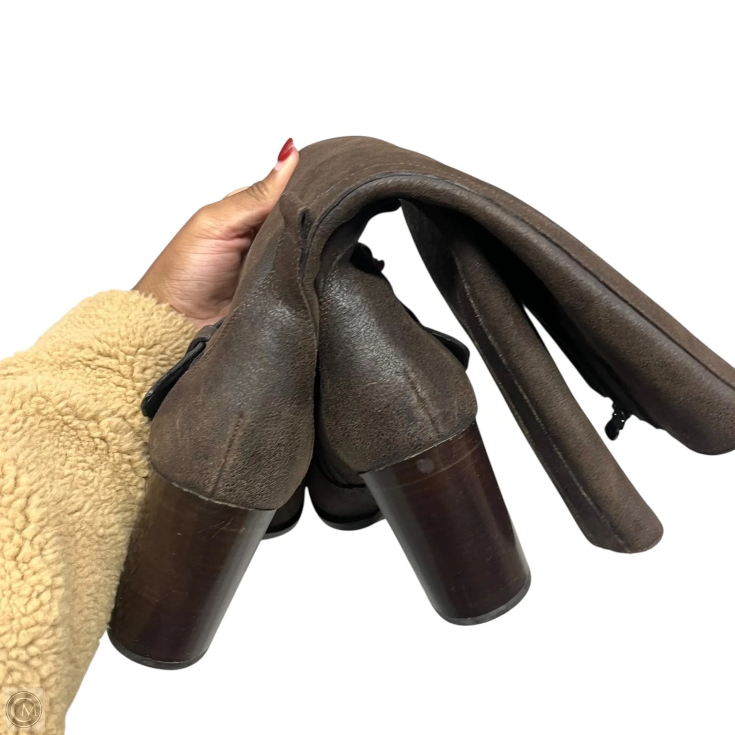 Boots Knee Heels By Donald Pliner In Brown, Size: 9