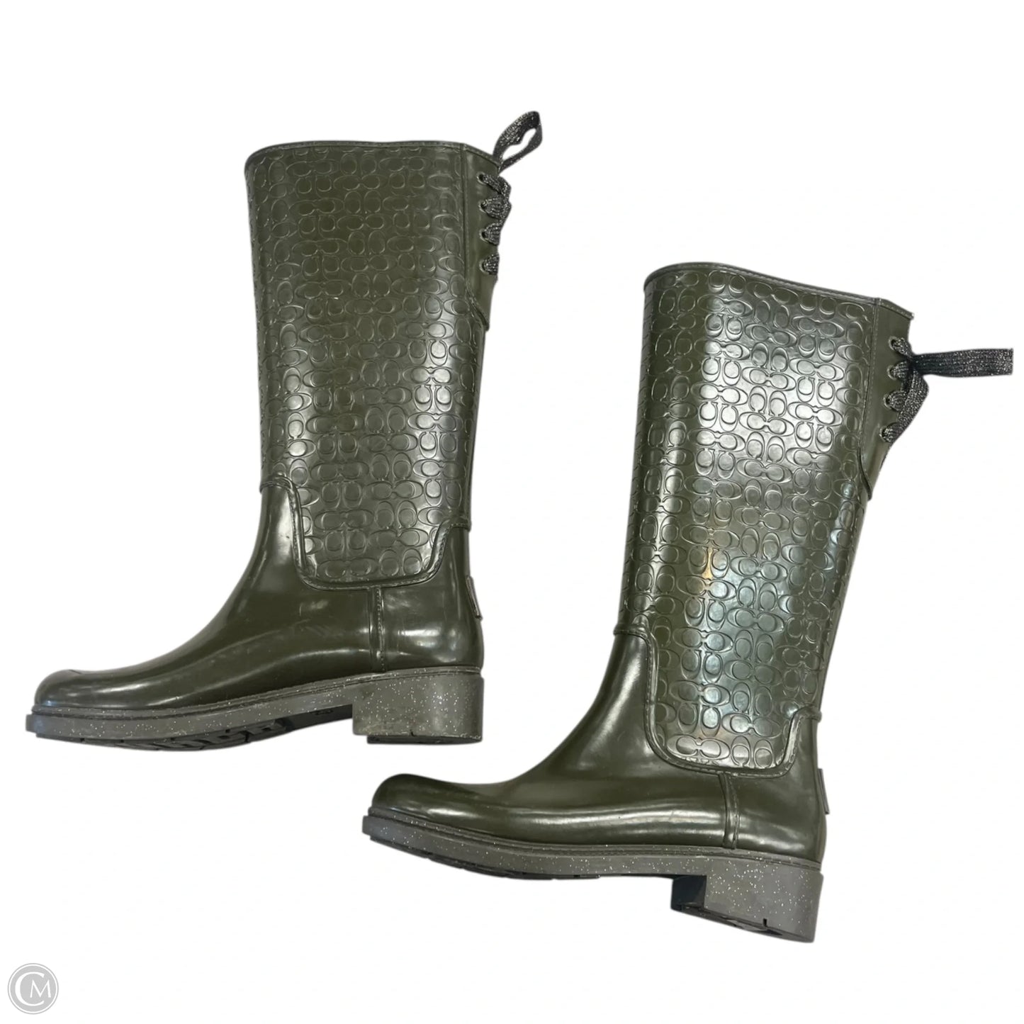 Boots Designer By Coach In Green, Size: 7