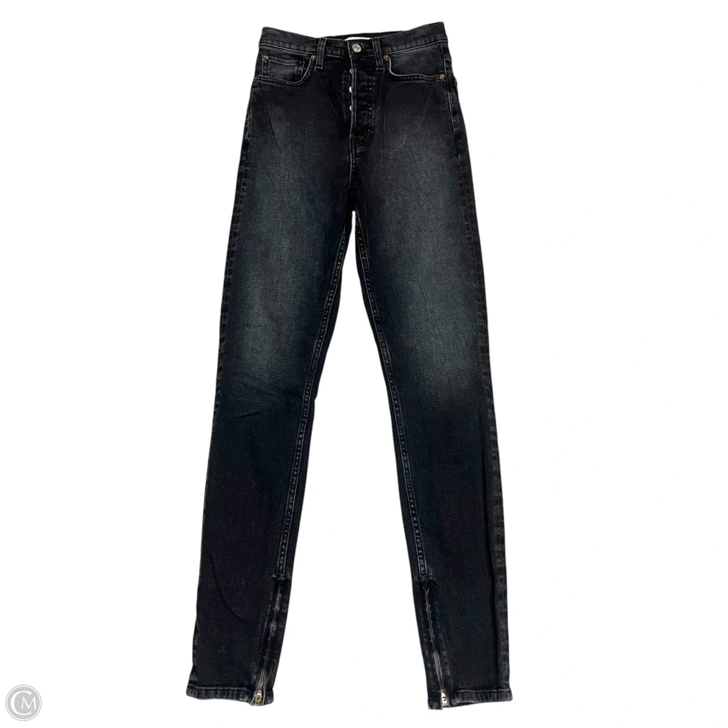 Jeans Straight By Redone In Black Denim, Size: 2