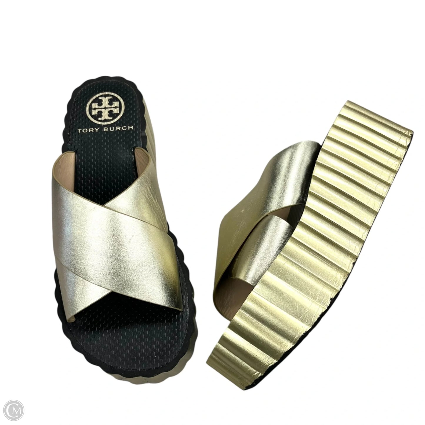 Sandals Designer By Tory Burch In Gold, Size: 8