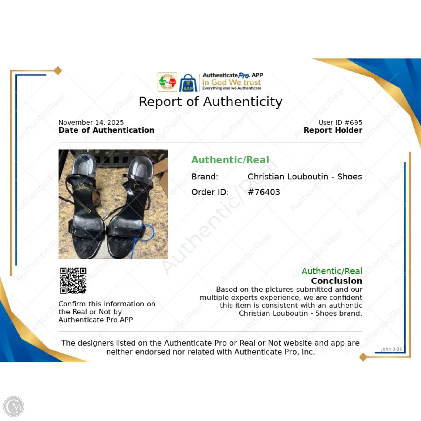 Sandals Luxury Designer By Christian Louboutin In Black & Gold, Size: 9.5