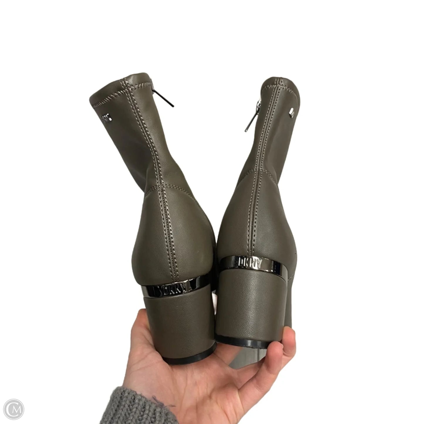 Boots Ankle Heels By Dkny In Taupe, Size: 8