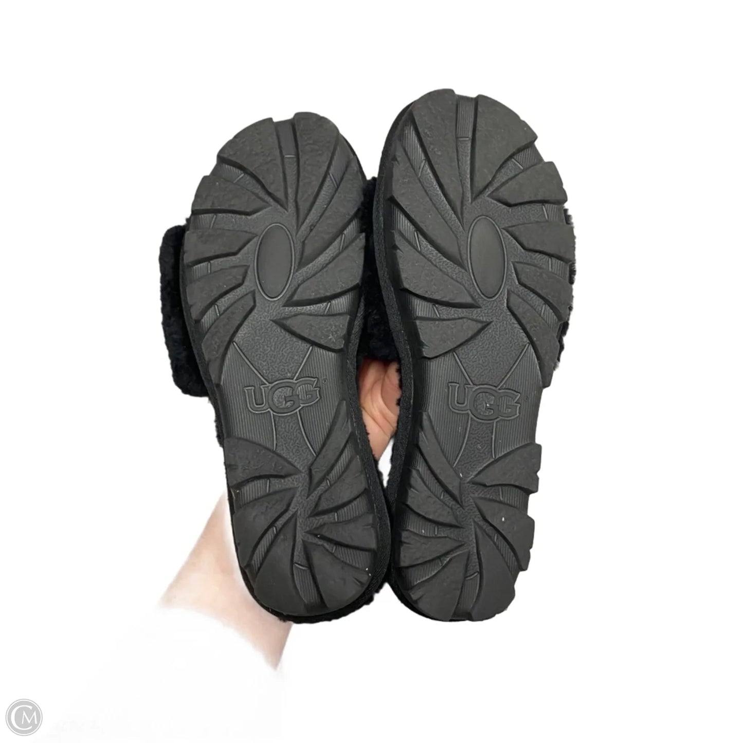 Slippers Designer By Ugg In Black, Size: 8