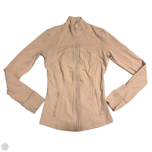 Athletic Top Long Sleeve Collar By Lululemon In Tan, Size: S