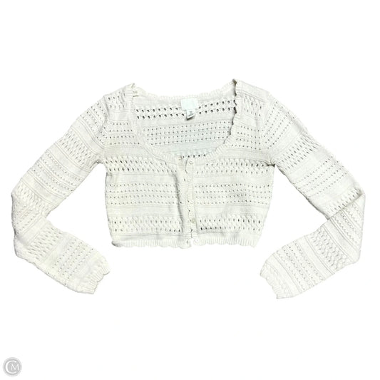 Sweater Cardigan By H&m In White, Size: S