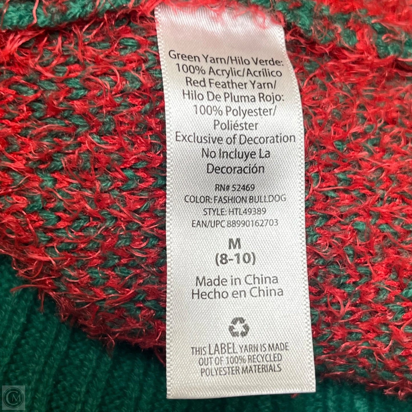 Sweater By Holiday Time In Green & Red, Size: M