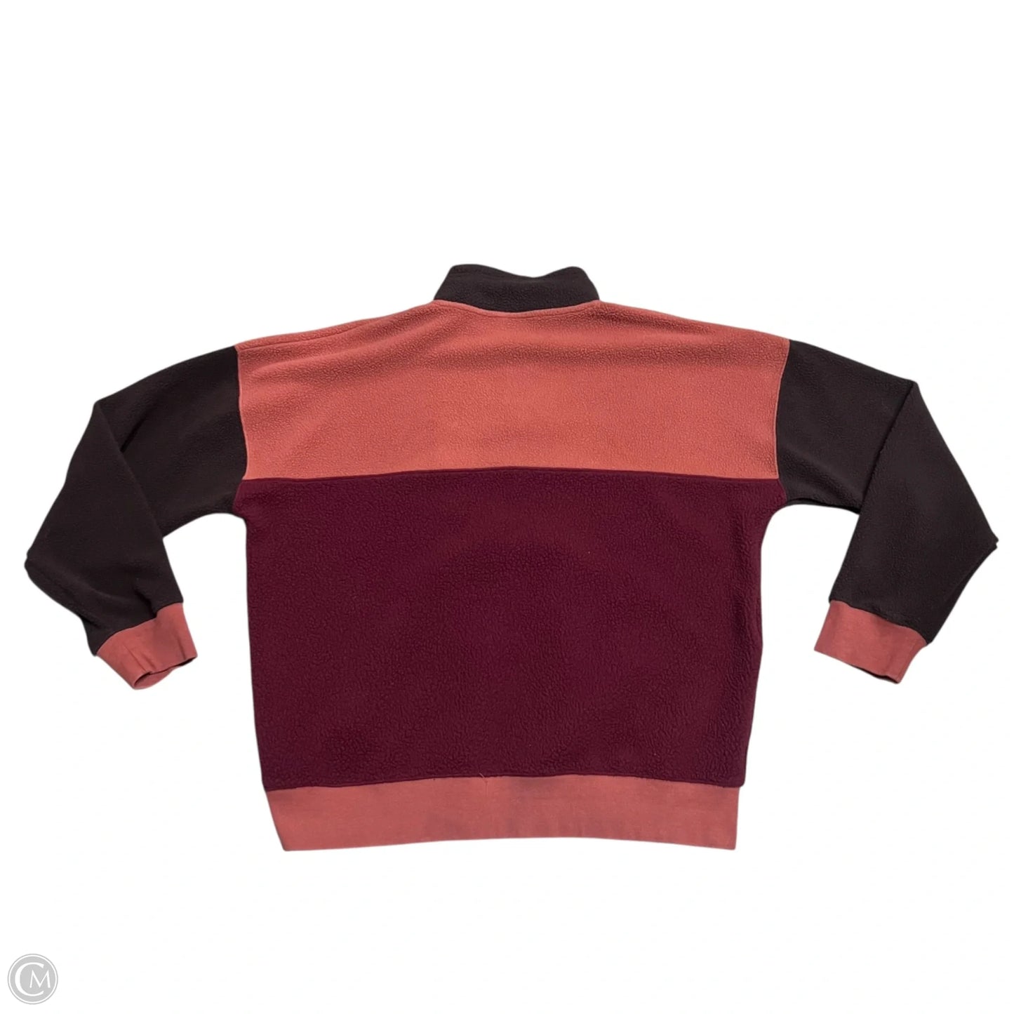 Sweatshirt Collar By Nike In Brown & Red, Size: M