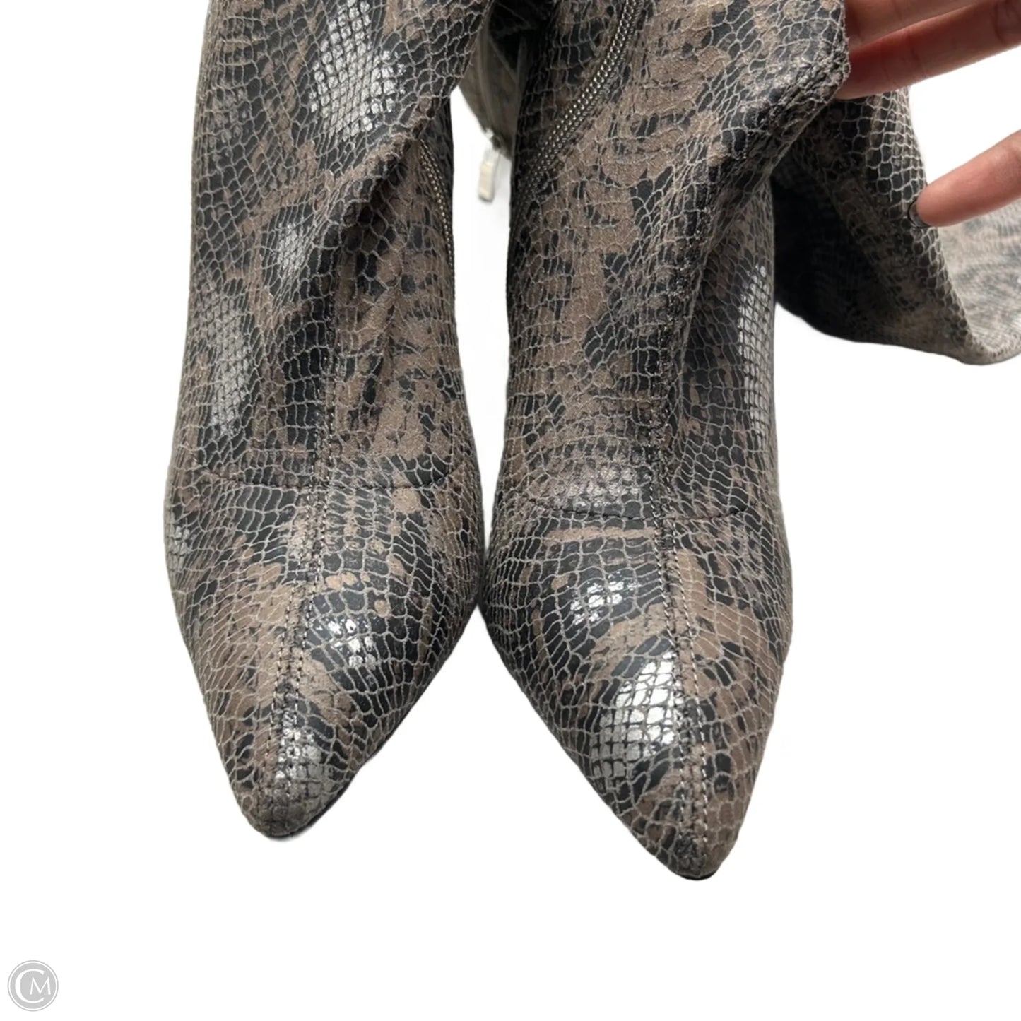Boots Over-the-knee Heels By Azalea Wang In Snakeskin Print, Size: 10