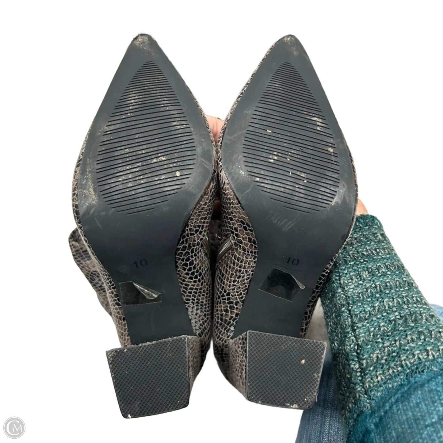 Boots Over-the-knee Heels By Azalea Wang In Snakeskin Print, Size: 10