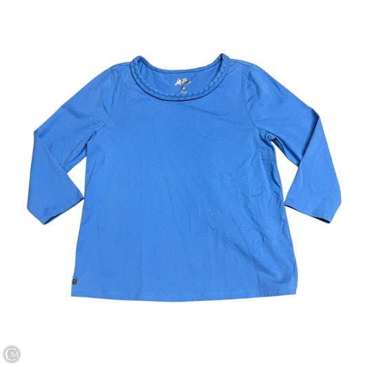 Top 3/4 Sleeve Designer By Lilly Pulitzer In Blue, Size: S