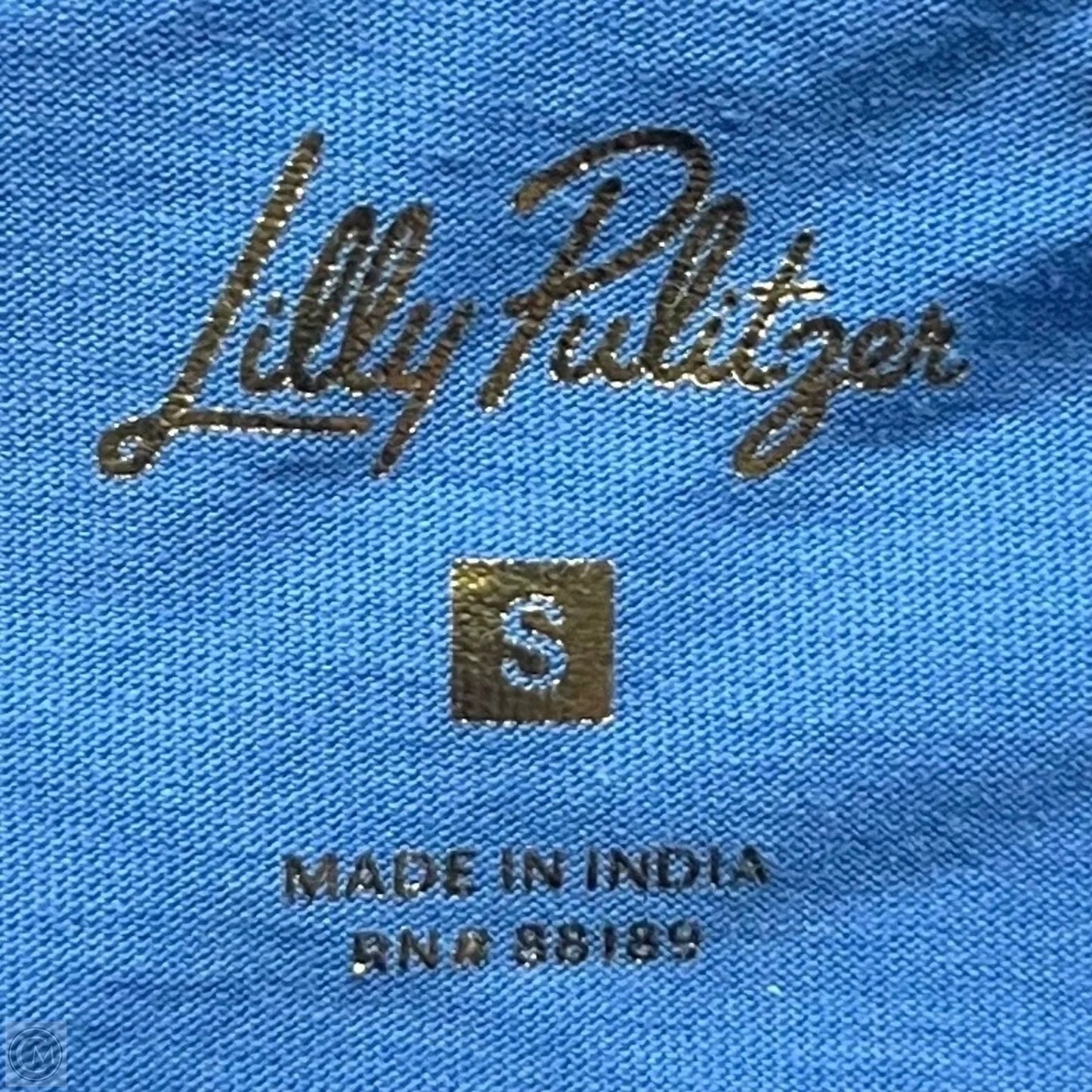 Top 3/4 Sleeve Designer By Lilly Pulitzer In Blue, Size: S