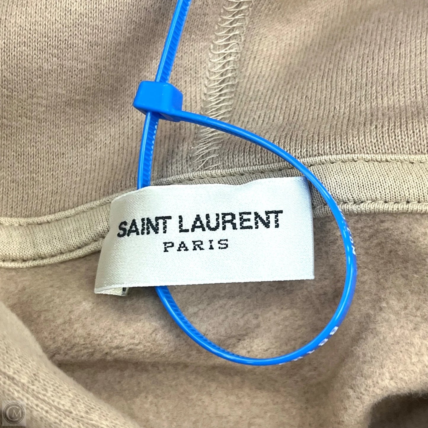 Sweatshirt Luxury Designer By Yves Saint Laurent In Tan & White, Size: M