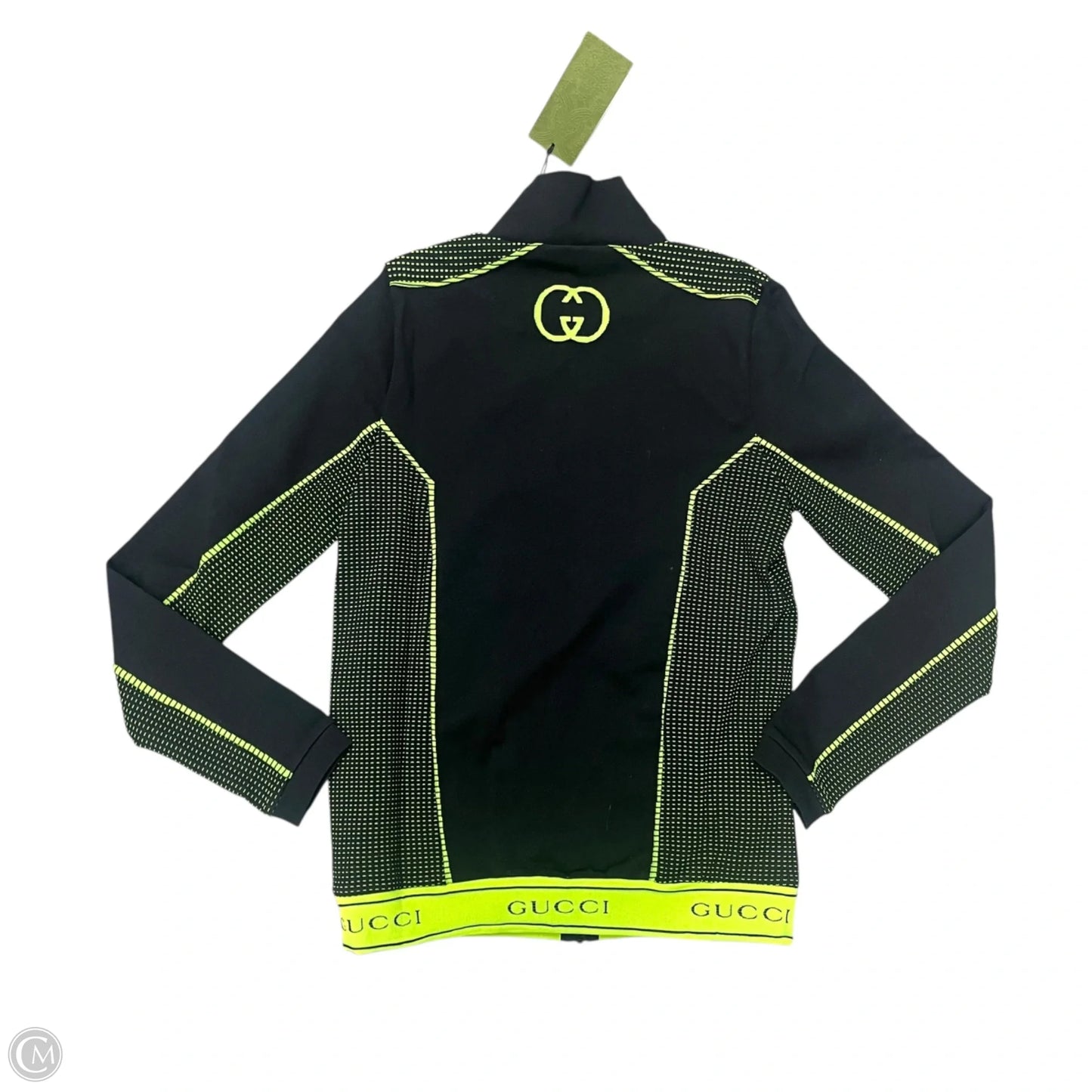 Jacket Luxury Designer By Gucci In Black & Green, Size: M