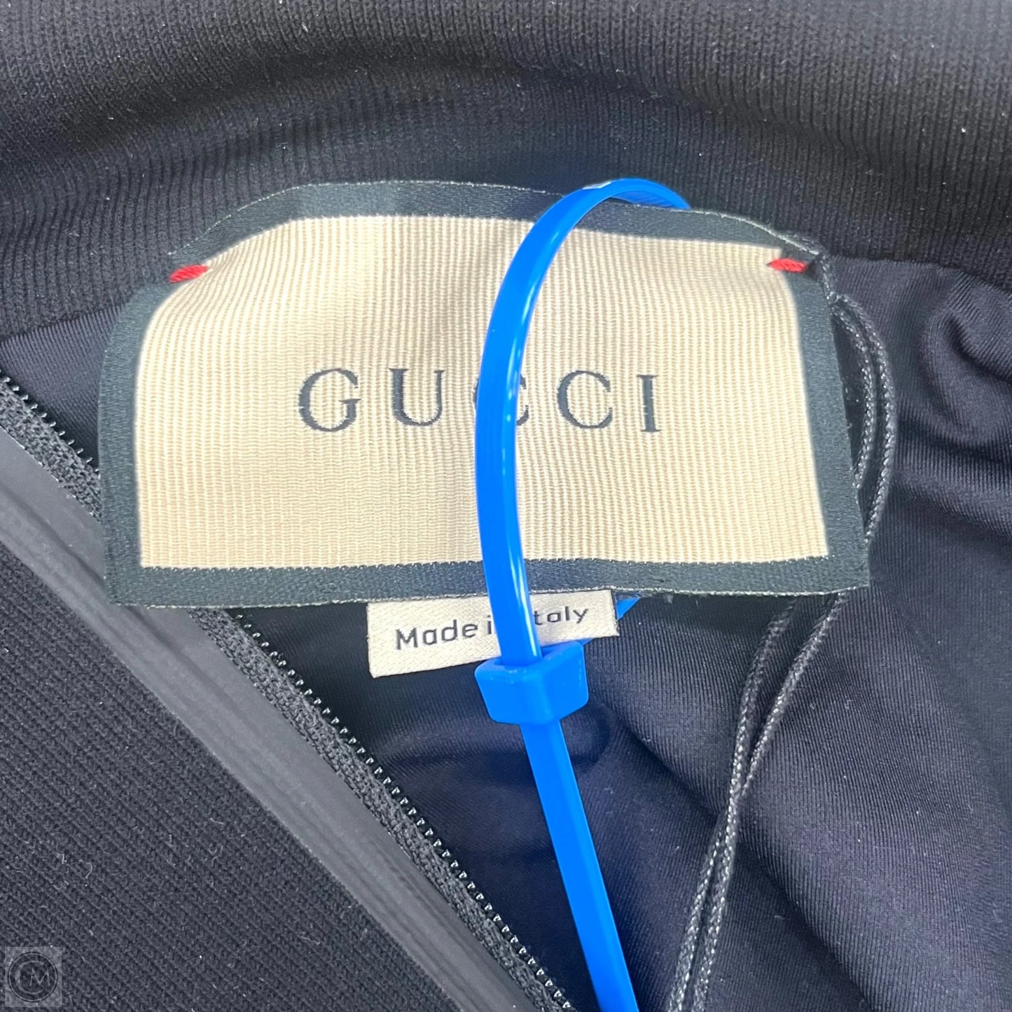 Jacket Luxury Designer By Gucci In Black & Green, Size: M