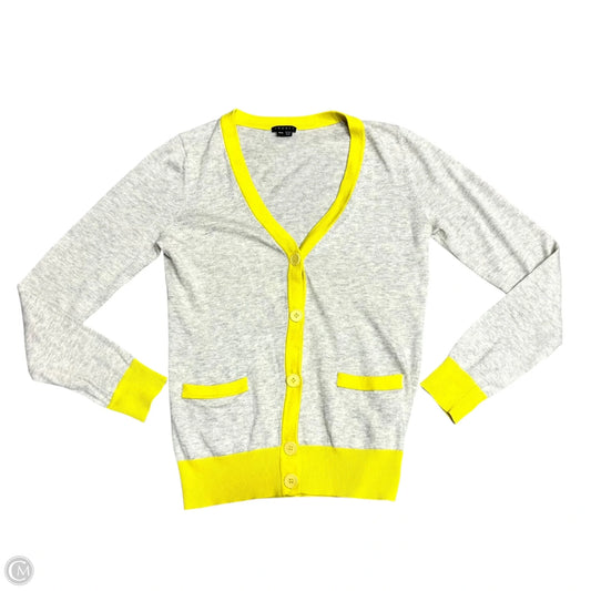 Sweater Cardigan By Theory In Grey & Yellow, Size: M