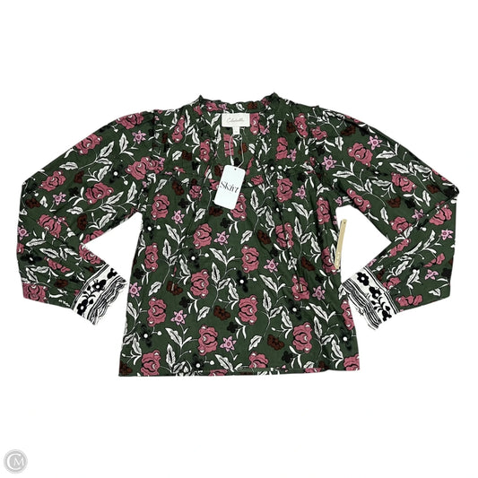Top Long Sleeve By Cleobella In Green & Pink, Size: Xs