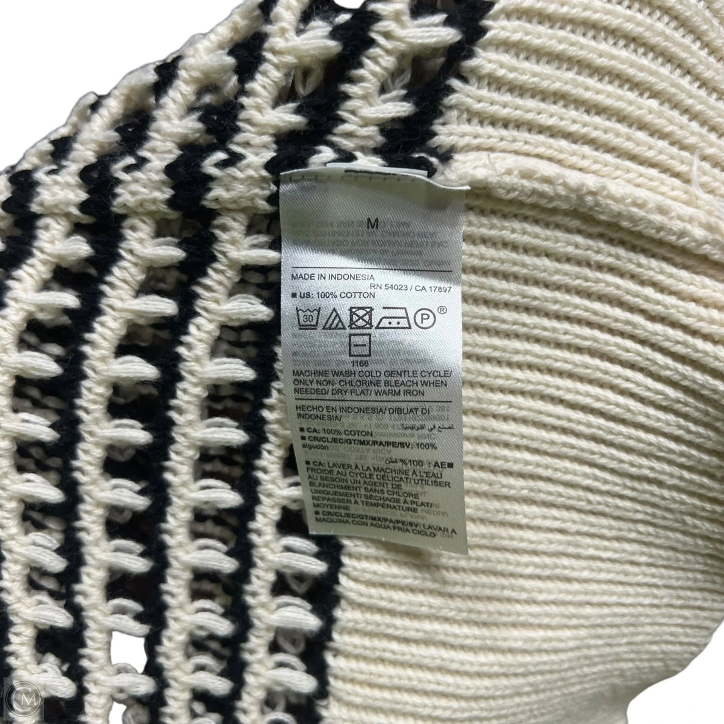 Sweater By Old Navy In Black & Cream, Size: M