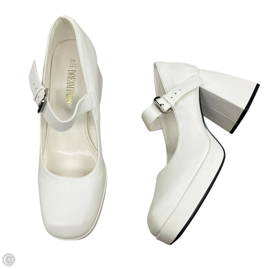 Shoes Heels Block By Dream Pairs In Cream, Size: 10