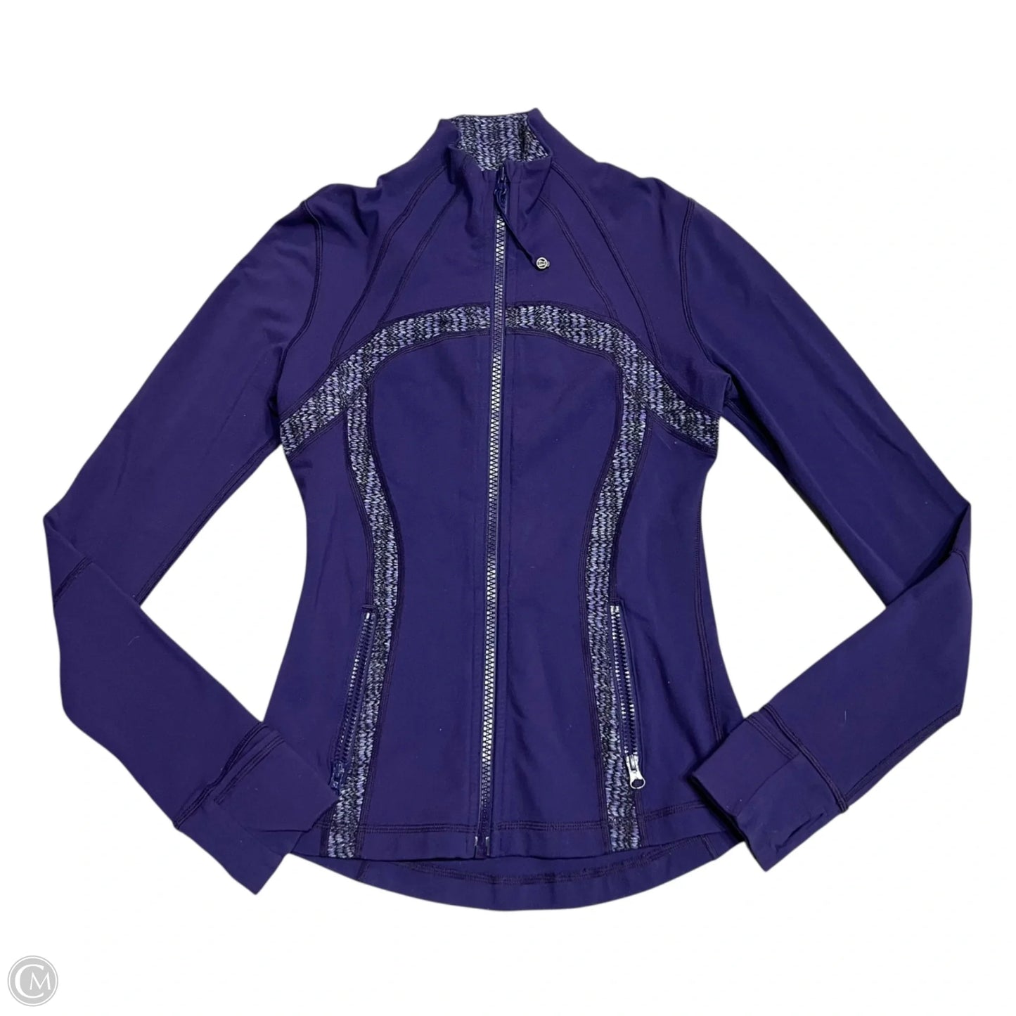 Athletic Top Long Sleeve Collar By Lululemon In Purple, Size: S