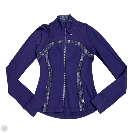 Athletic Top Long Sleeve Collar By Lululemon In Purple, Size: S