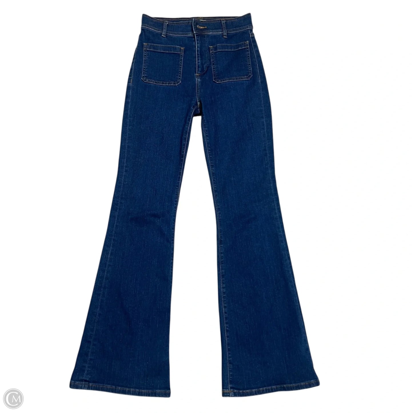 Jeans Flared By Loft In Blue Denim, Size: 0