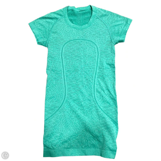 Athletic Top Short Sleeve By Lululemon In Green, Size: Xs