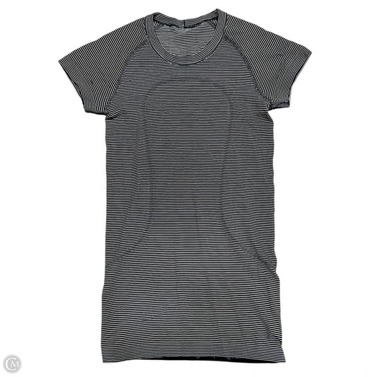 Athletic Top Short Sleeve By Lululemon In Black & White, Size: Xs