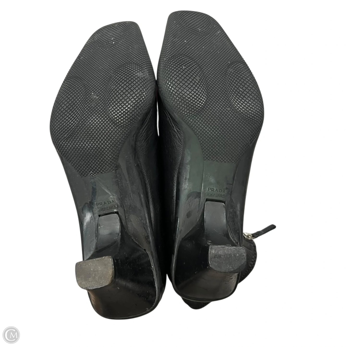 Boots Luxury Designer By Prada In Black, Size: 8