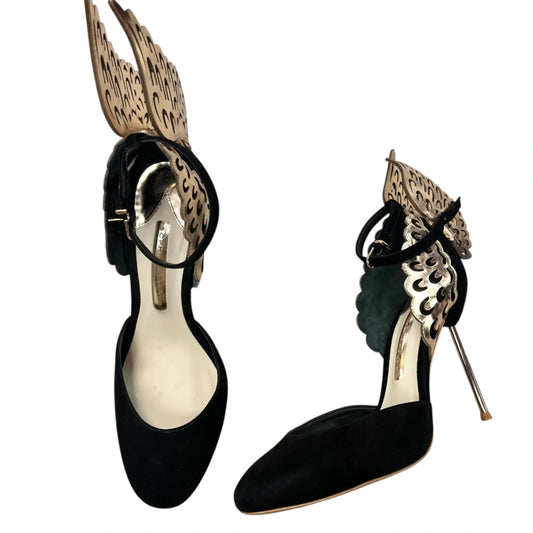 Shoes Heels Stiletto By Sophia Webster In Black & Gold, Size: 8