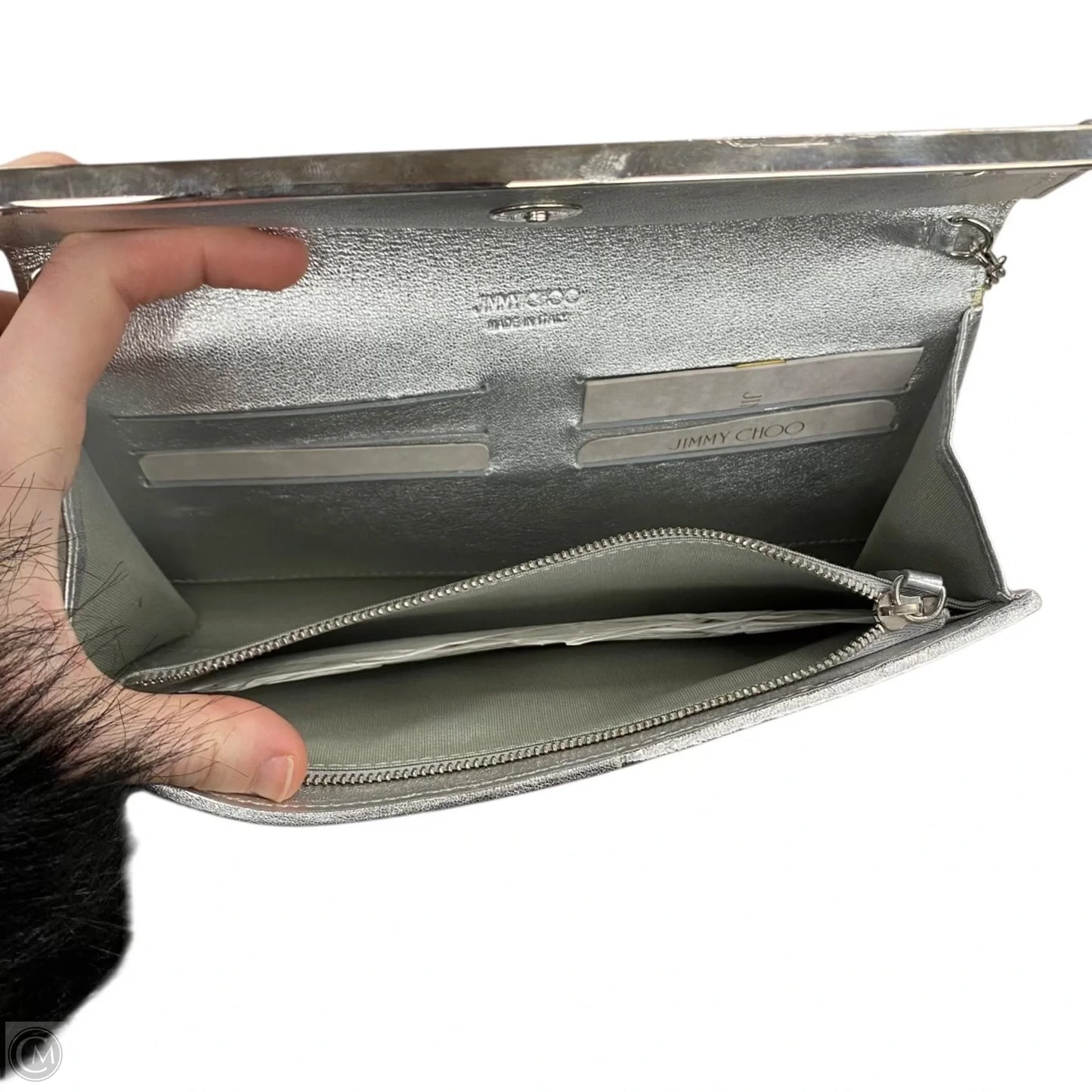 Clutch Luxury Designer By Jimmy Choo, Size: Medium