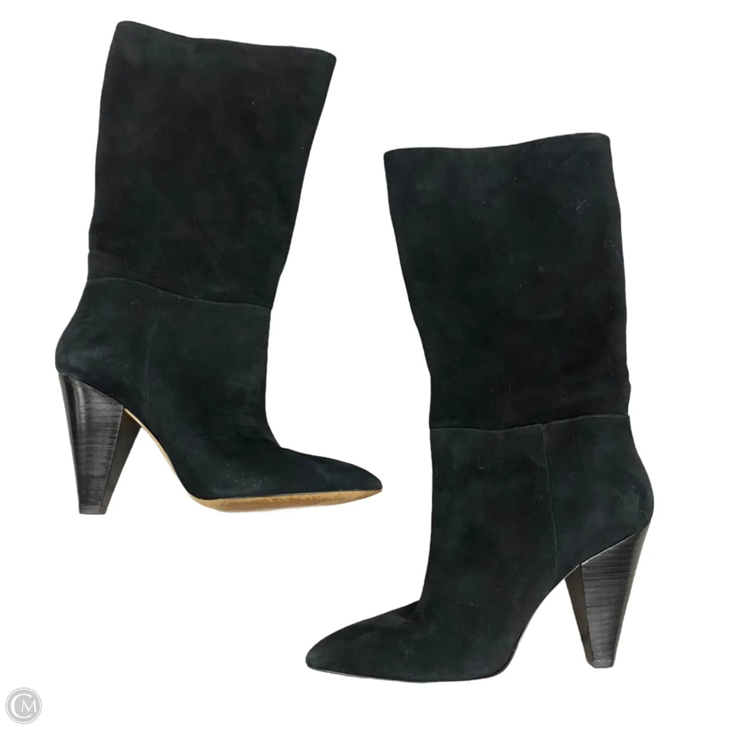 Boots Knee Heels By Something Navy In Black, Size: 9