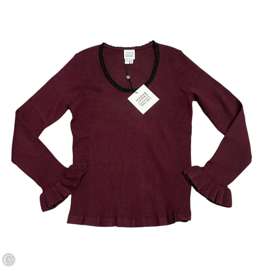 Sweater By Badgley Mischka In Black & Red, Size: L