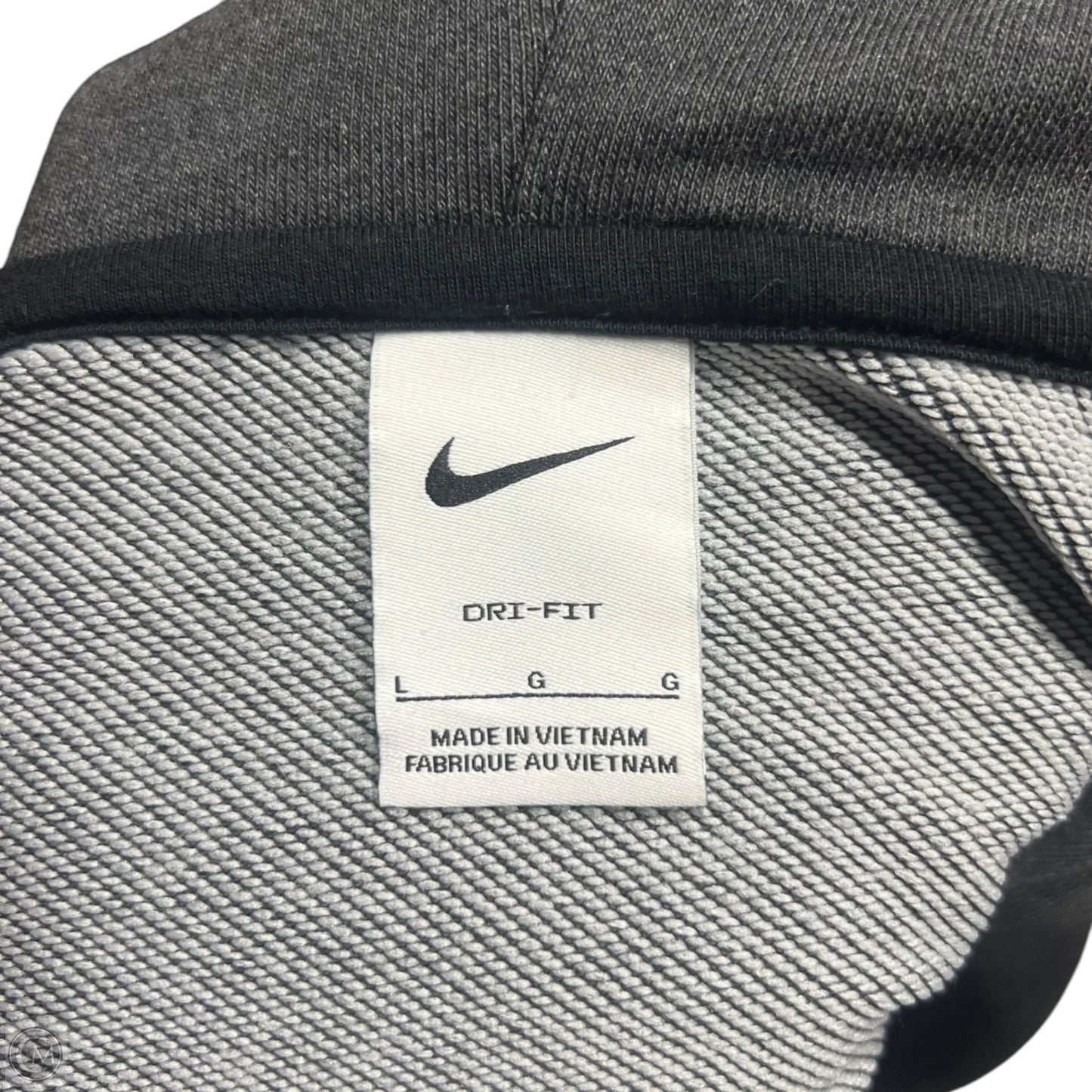 Athletic Sweatshirt Hoodie By Nike In Grey, Size: L