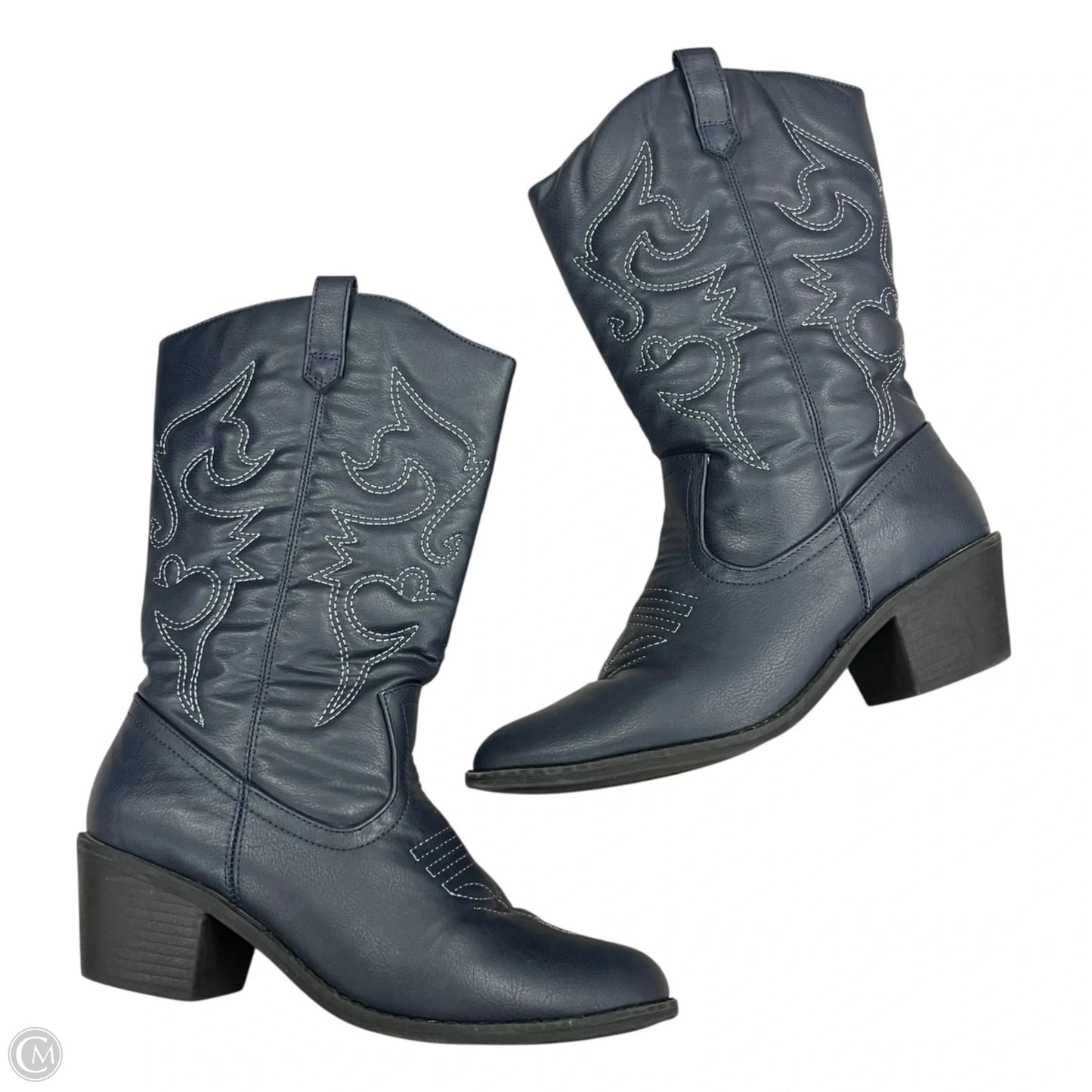 Boots Western In Navy, Size: 8