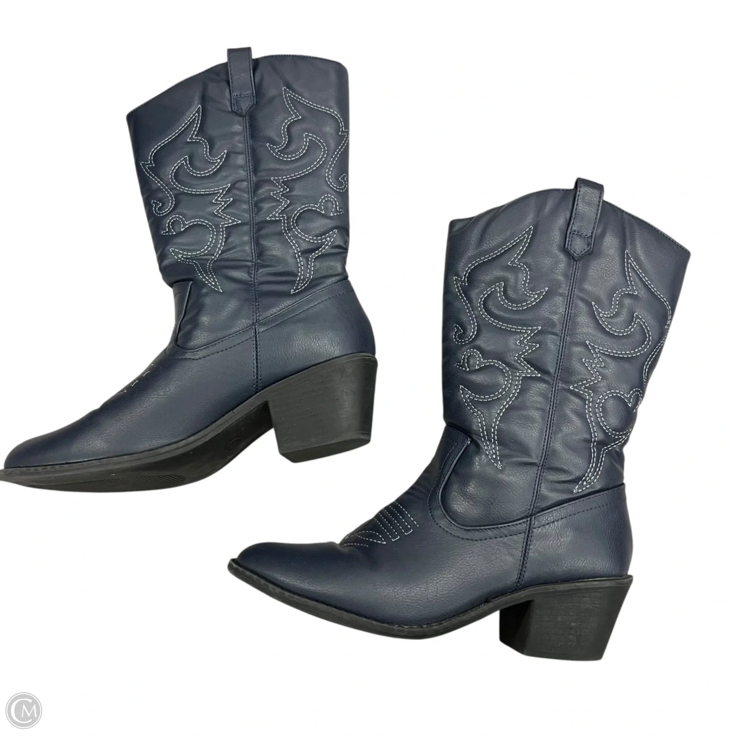 Boots Western In Navy, Size: 8