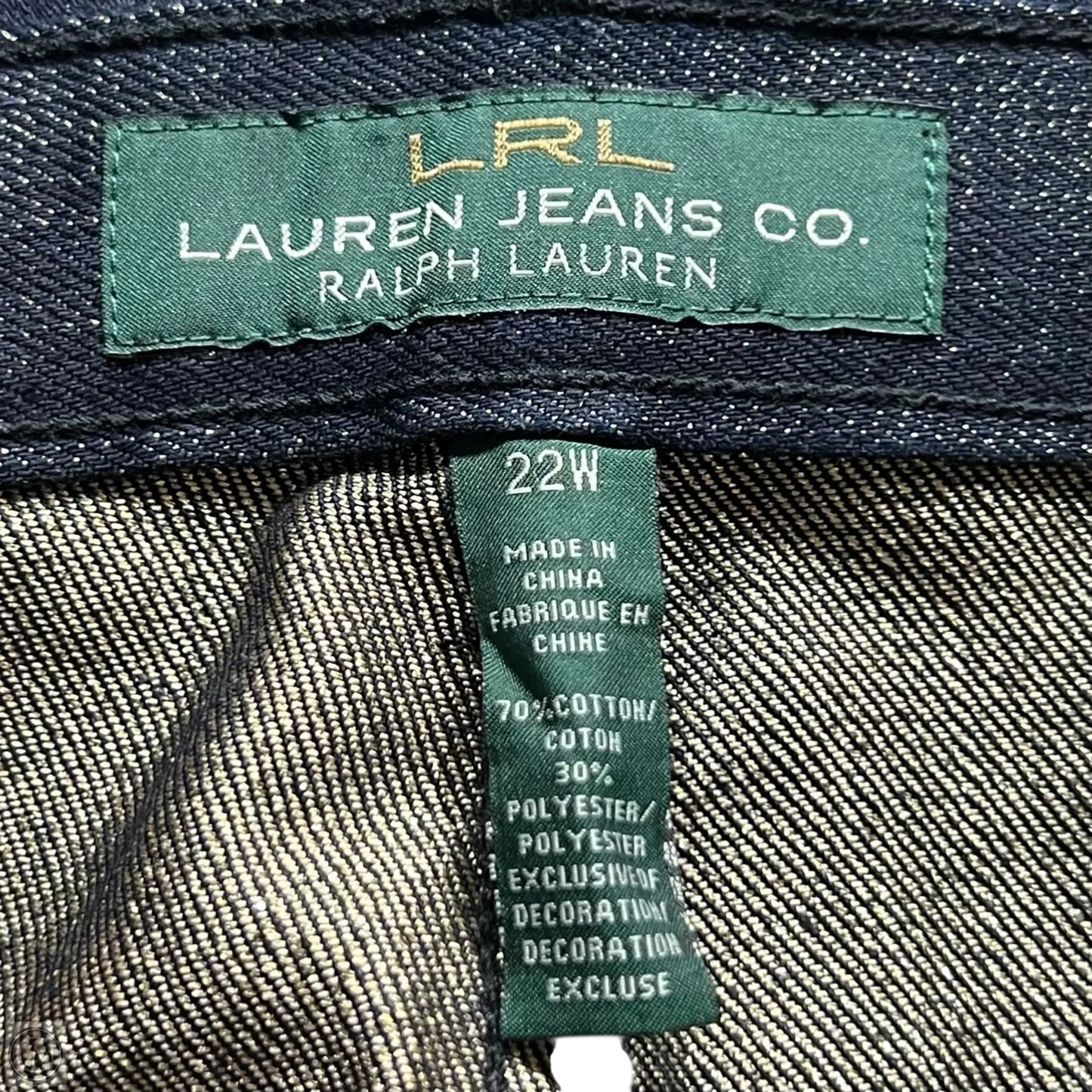 Jeans Skinny By Lauren Jeans Co In Blue Denim, Size: 22