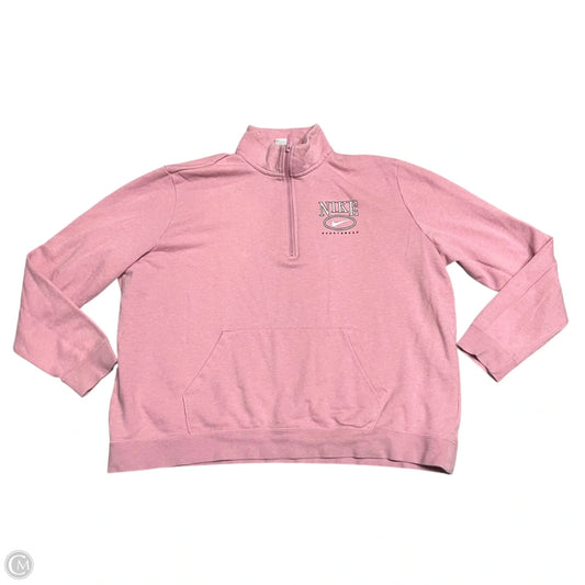 Athletic Sweatshirt Collar By Nike In Pink, Size: Xxl