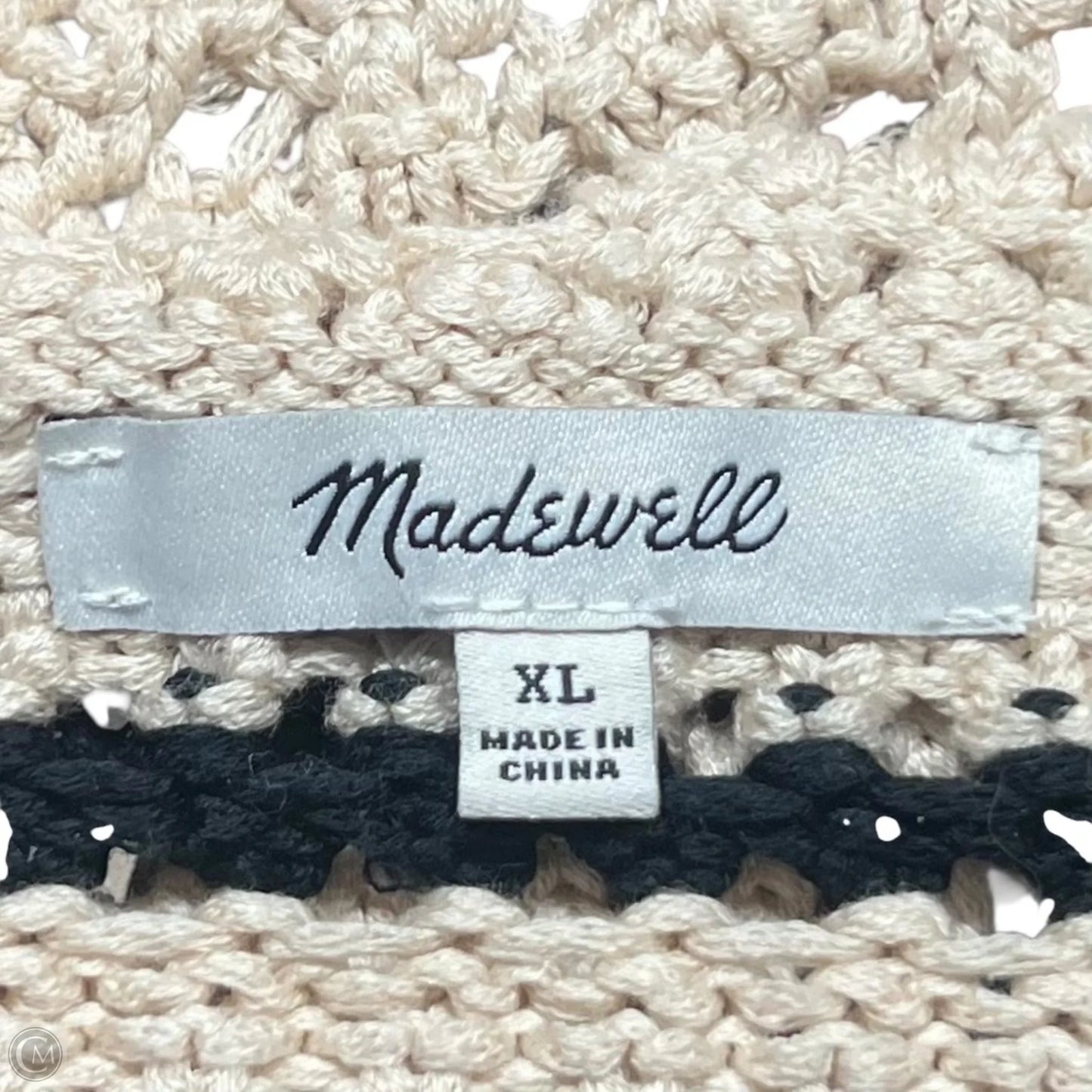 Top Sleeveless By Madewell In Black & Cream, Size: Xl