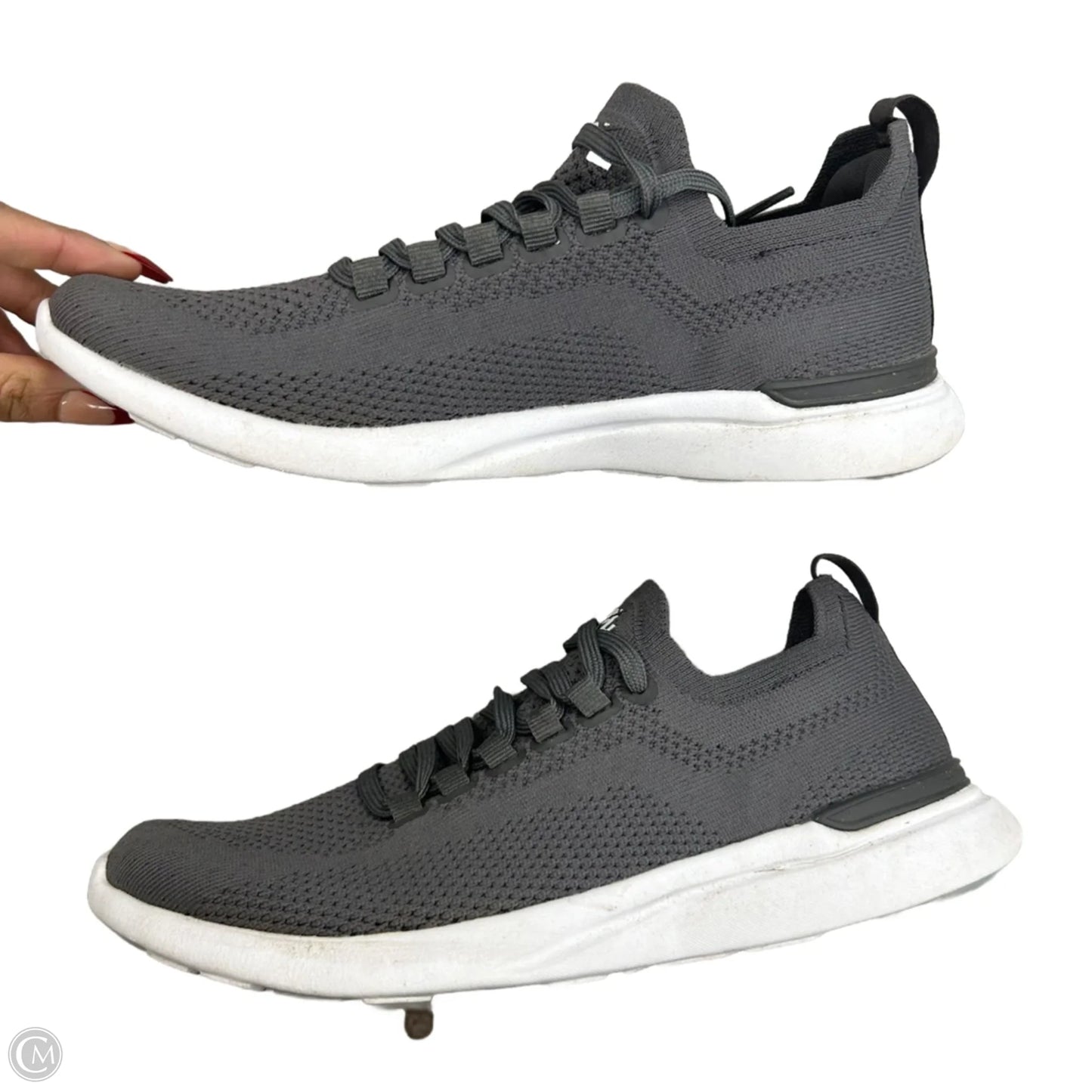 Shoes Designer By Apl In Grey, Size: 7.5