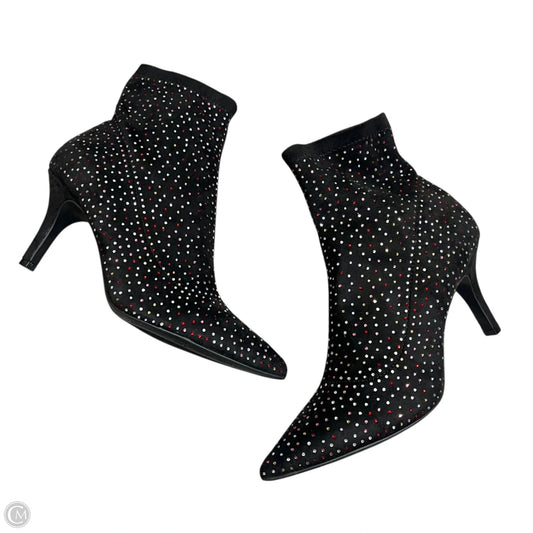 Boots Ankle Heels By Inc In Black & Red, Size: 8.5