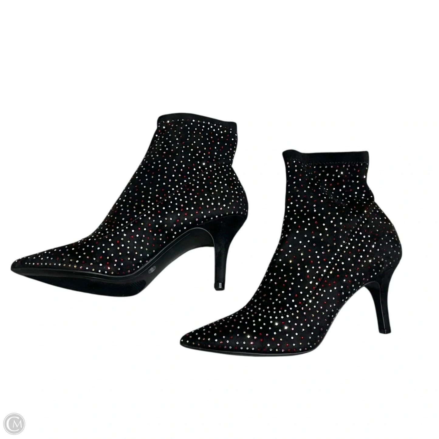 Boots Ankle Heels By Inc In Black & Red, Size: 8.5