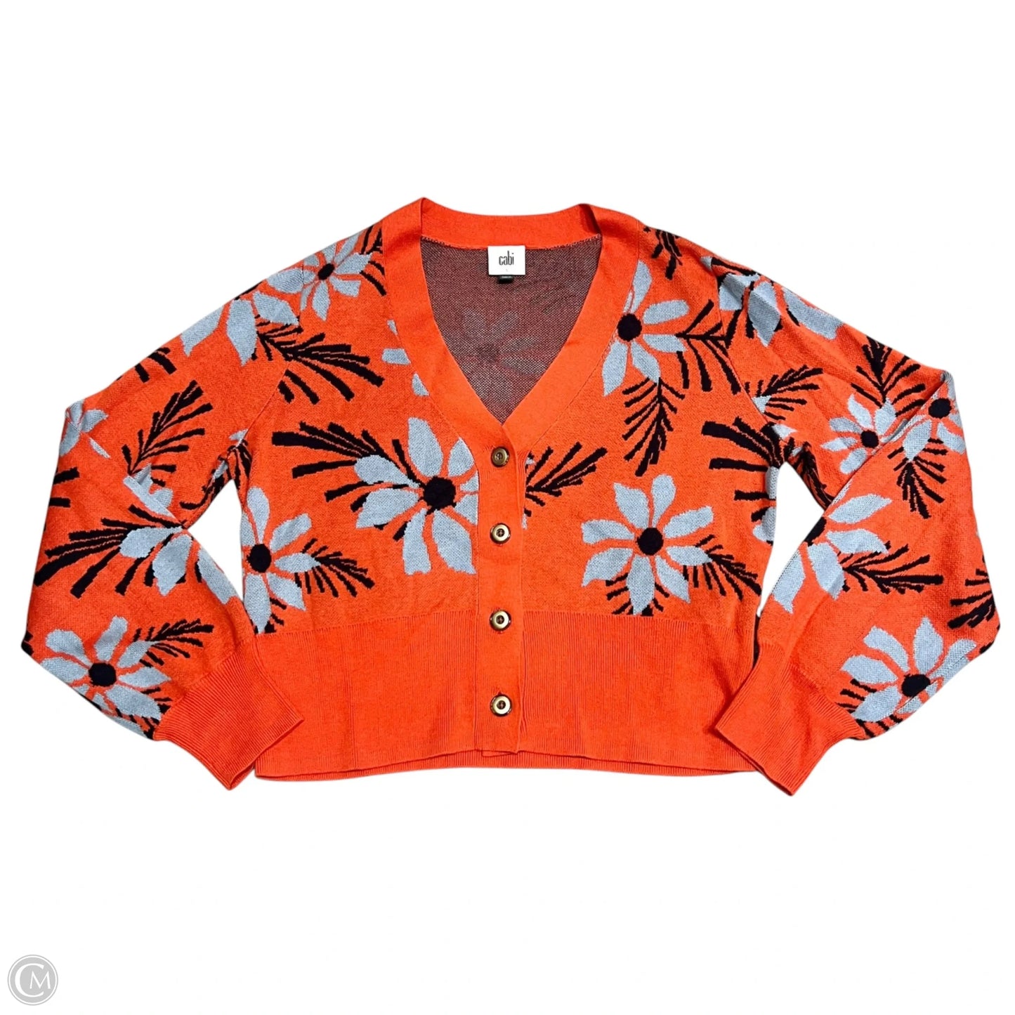 Sweater Cardigan By Cabi In Blue & Orange, Size: S