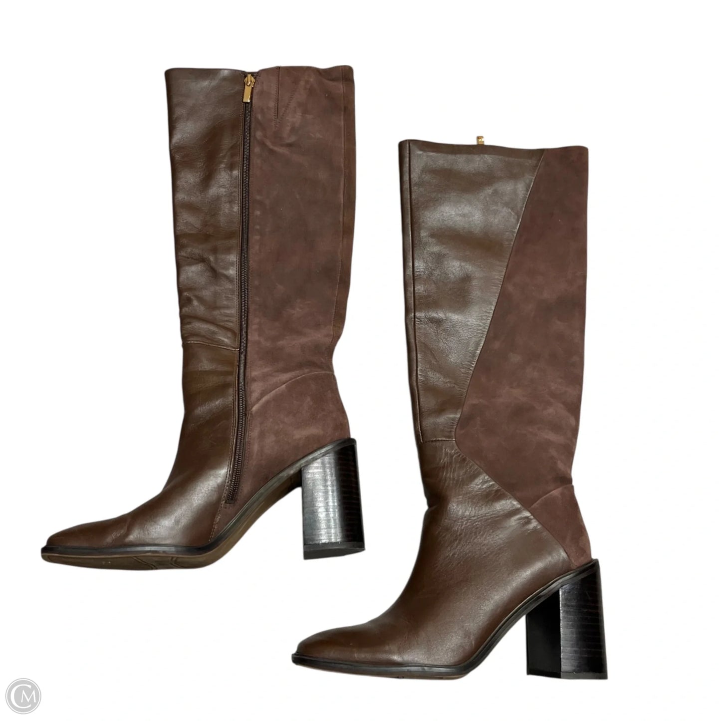 Boots Knee Heels By Franco Sarto In Brown, Size: 8