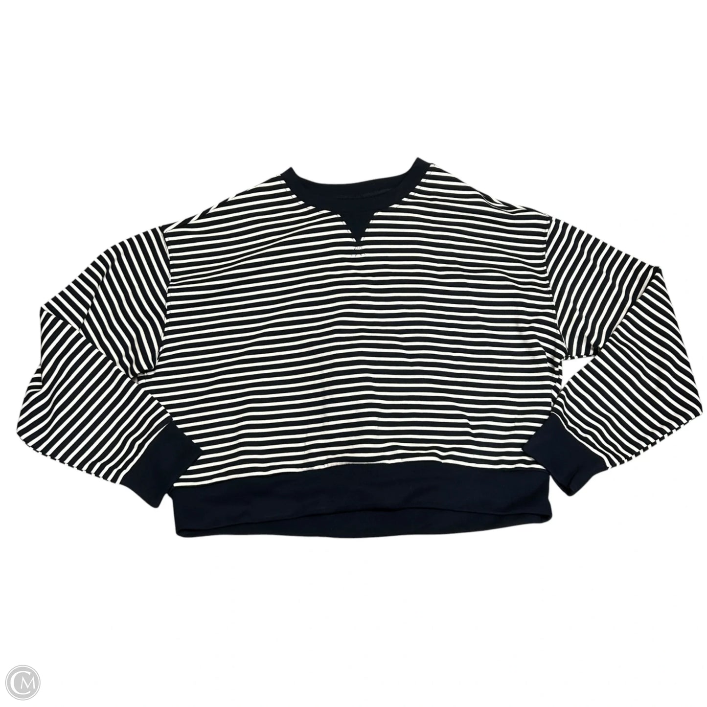 Sweatshirt Crewneck By Danskin In Blue & White, Size: L