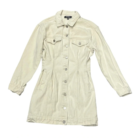 Dress Casual Short By Missguided In Cream Denim, Size: S