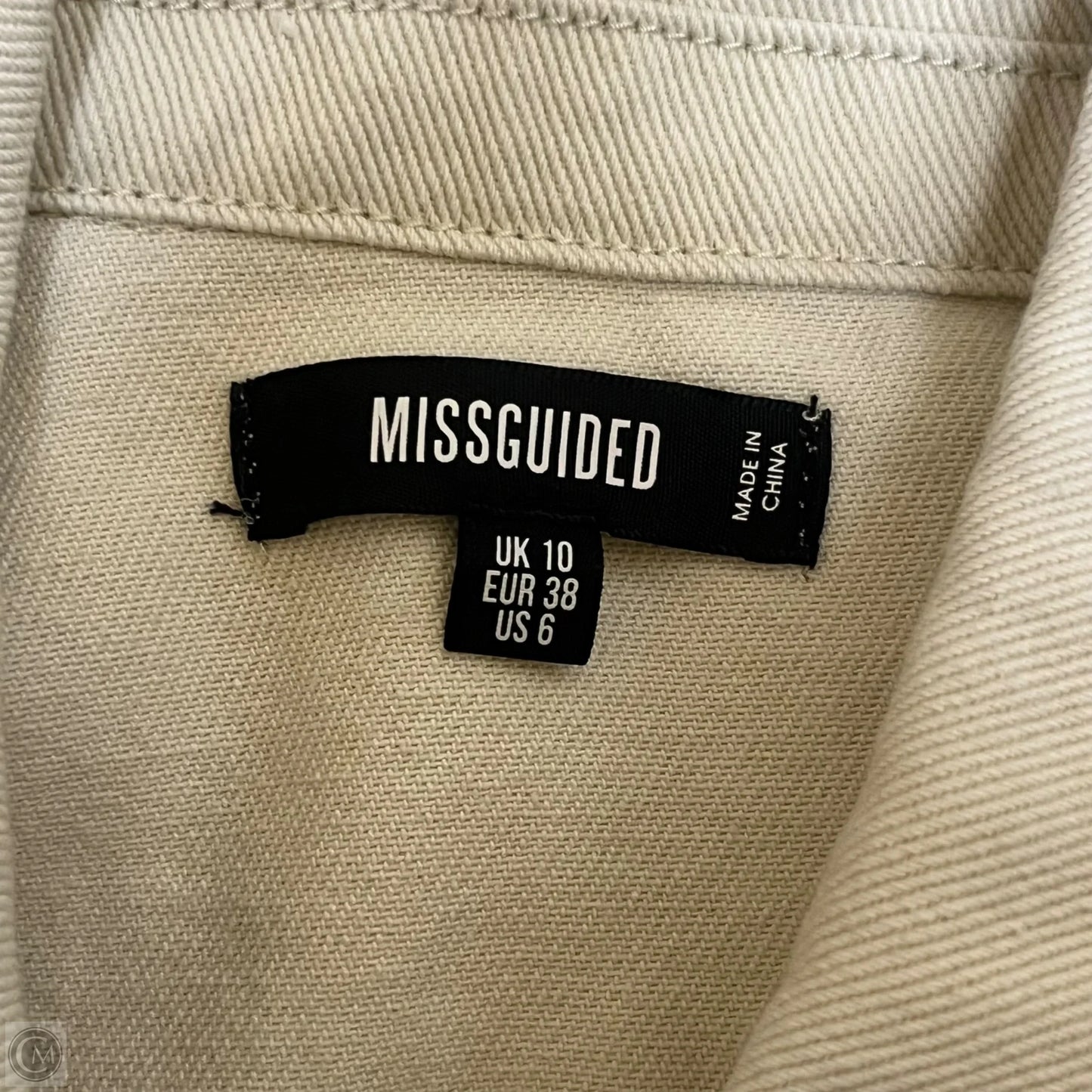Dress Casual Short By Missguided In Cream Denim, Size: S