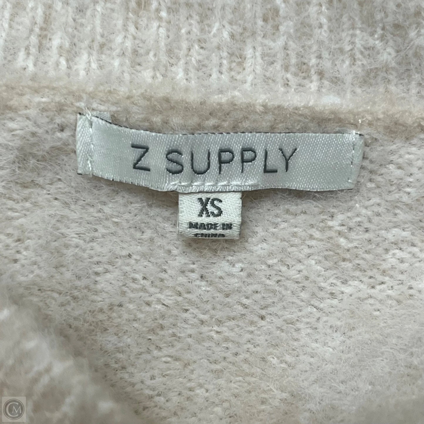 Sweater By Z Supply In Cream & Green, Size: Xs