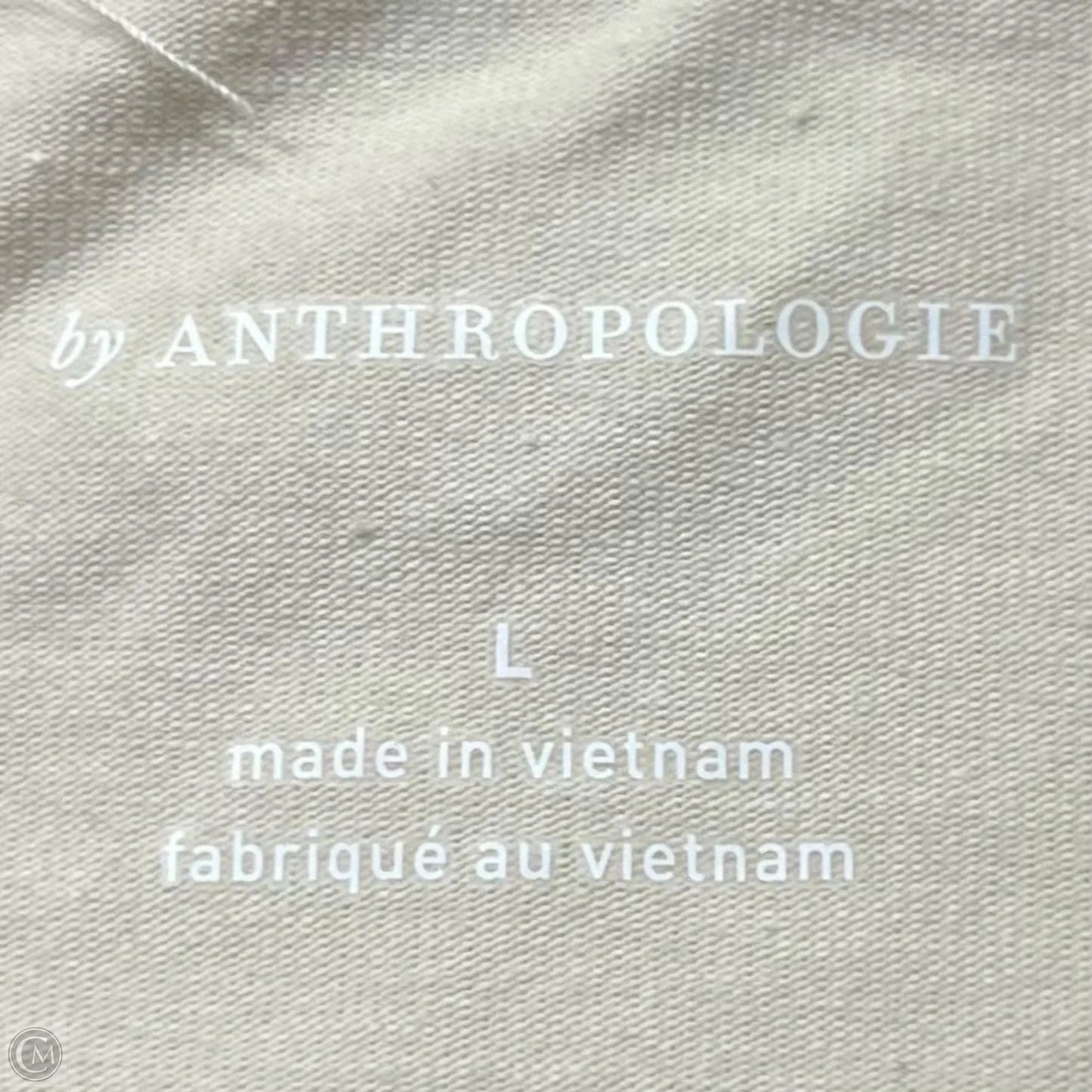 Top Short Sleeve By Anthropologie In Cream, Size: L