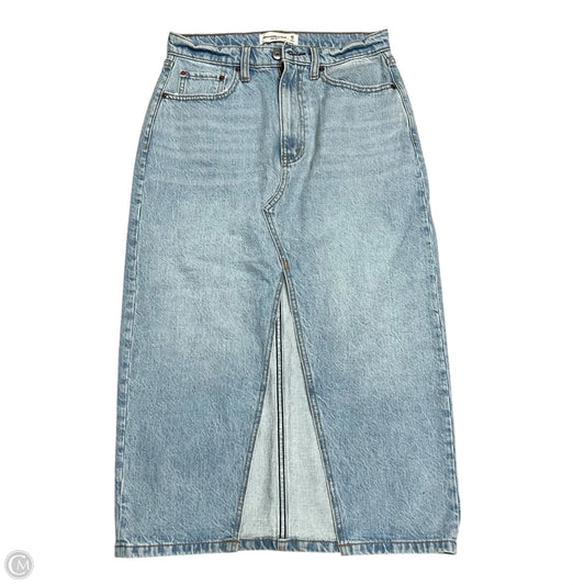 Skirt Midi By Abercrombie And Fitch In Blue Denim, Size: 2